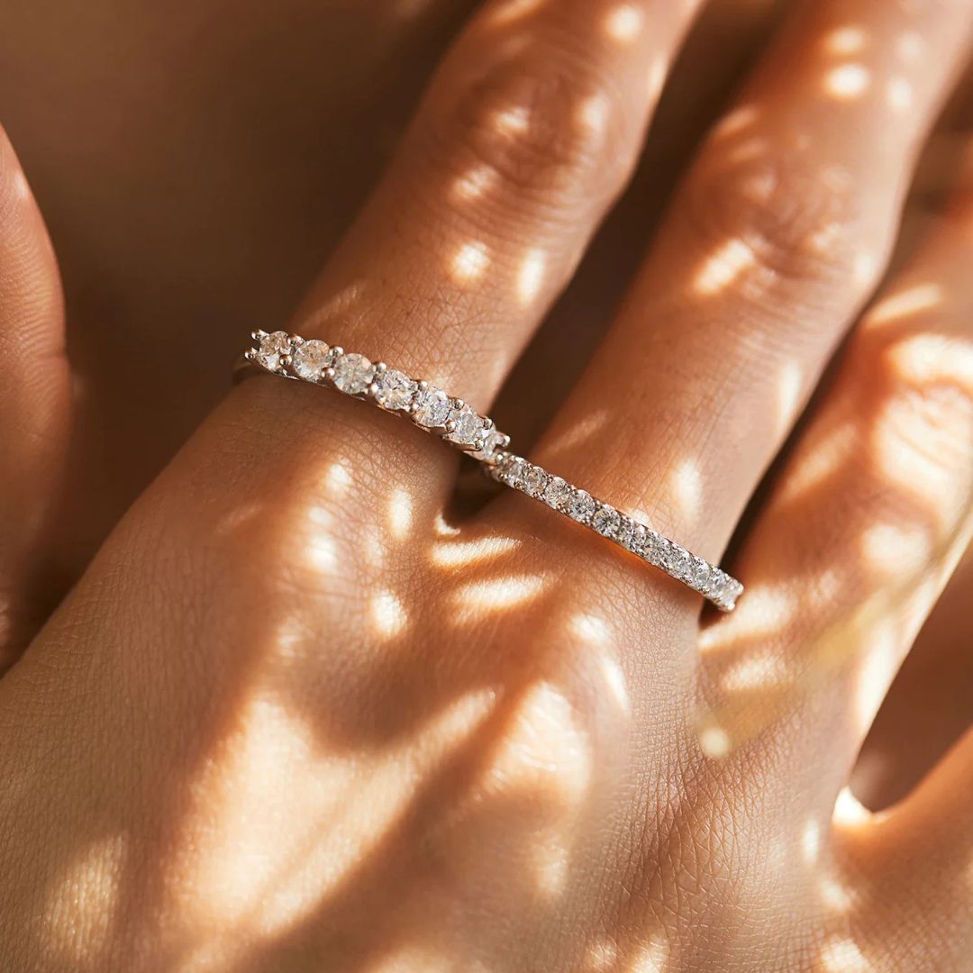 Celestique Crown Set - Moissanite Ringen met Platinum Plating
