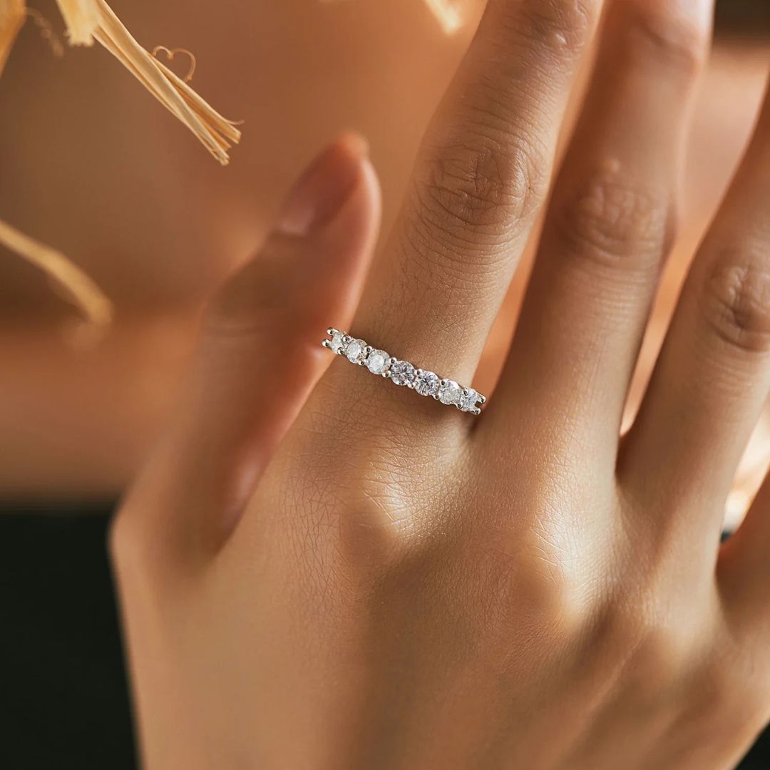Celestique Crown Set - Moissanite Ringen met Platinum Plating