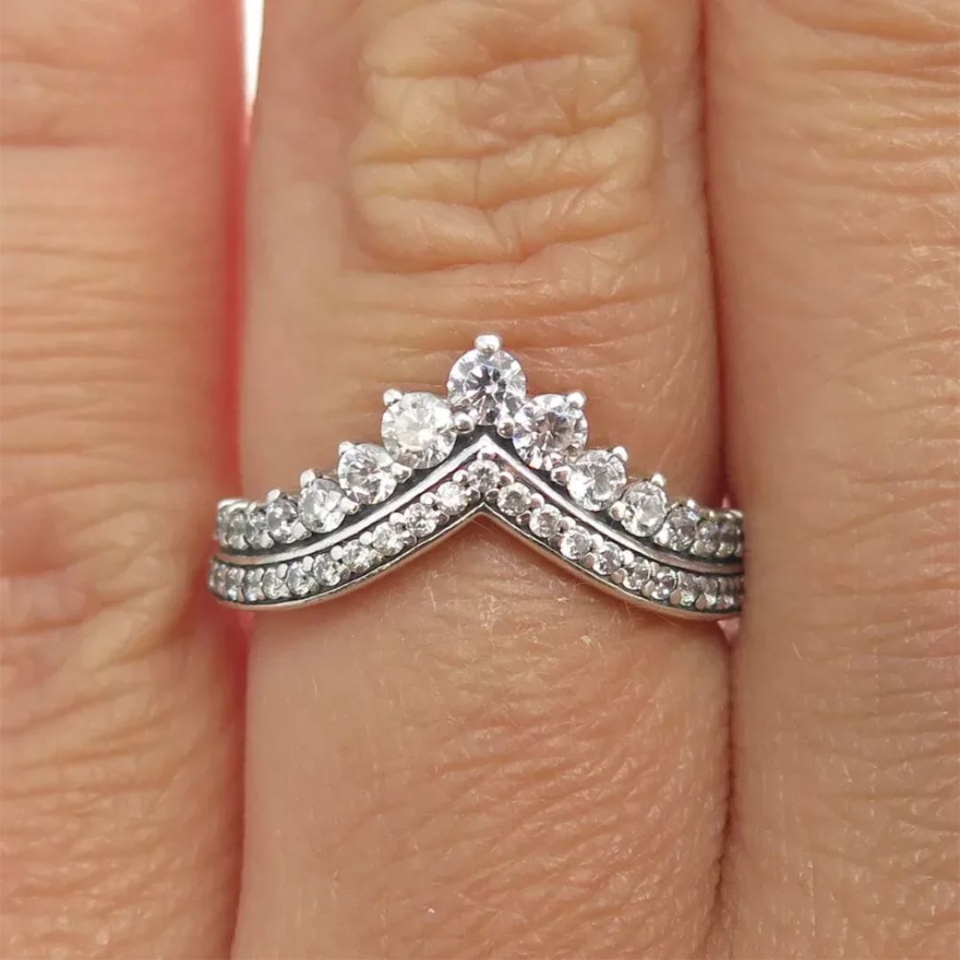 Elysian Crest - Prinsessen Kroon Moissanite Ring