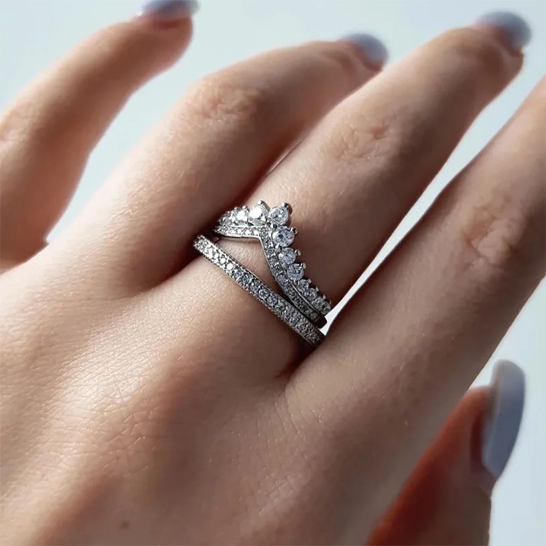 Elysian Crest - Prinsessen Kroon Moissanite Ring