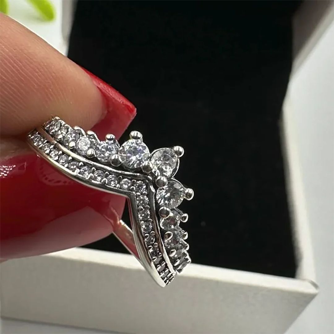 Elysian Crest - Prinsessen Kroon Moissanite Ring