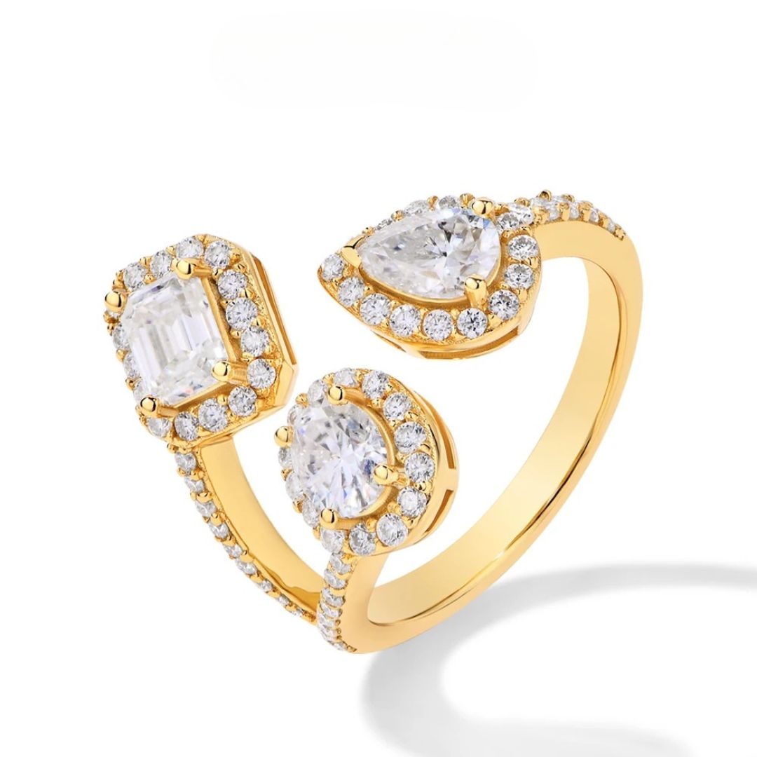 Imperial Radiance - Moissanite Ring met Goudplating