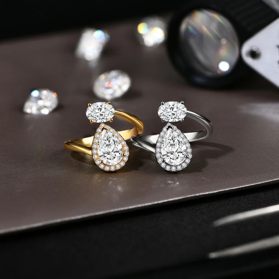 Luminaire Grace - Massief Gouden Moissanite Ring