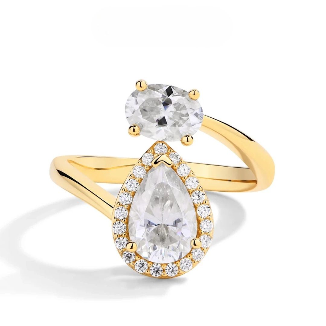 Luminaire Grace - Massief Gouden Moissanite Ring