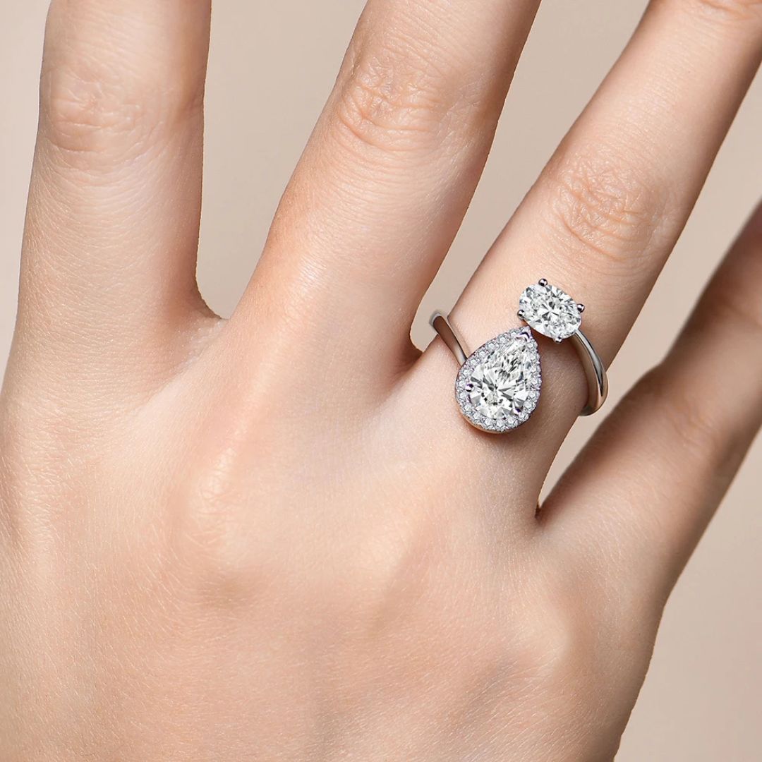 Luminaire Grace - Massief Gouden Moissanite Ring