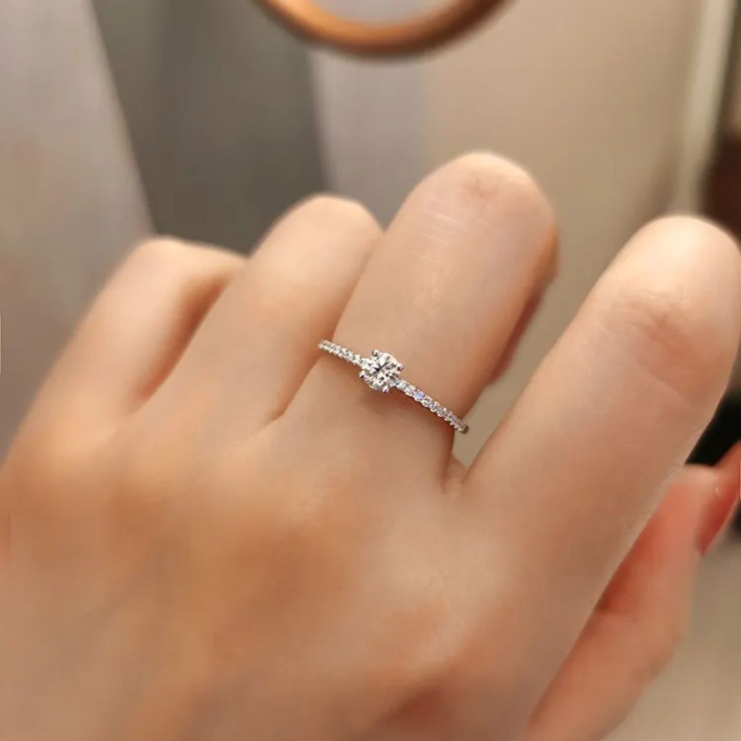 Luna Glow - S925 Zilveren Moissanite Cocktail Ring Dames 0.3CT