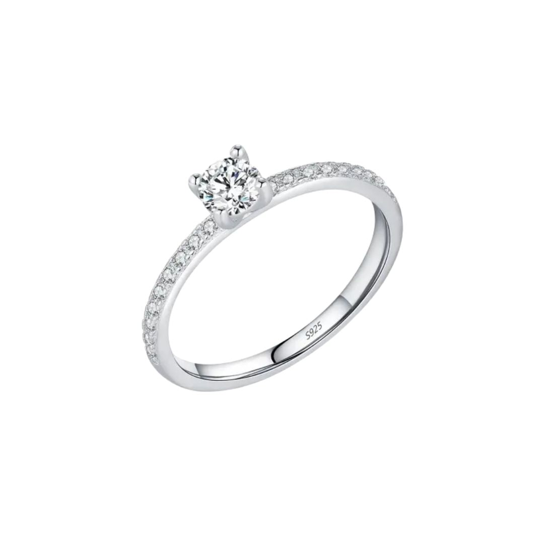 Luna Glow - S925 Zilveren Moissanite Cocktail Ring Dames 0.3CT