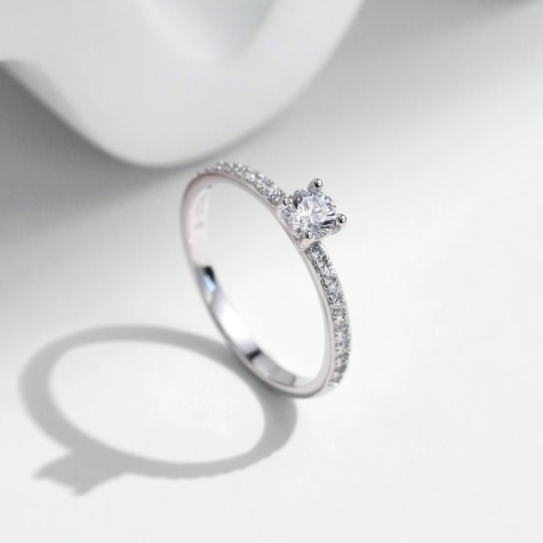 Luna Glow - S925 Zilveren Moissanite Cocktail Ring Dames 0.3CT
