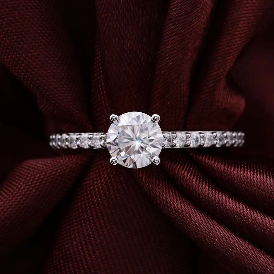 Luna Glow - S925 Zilveren Moissanite Cocktail Ring Dames 0.3CT