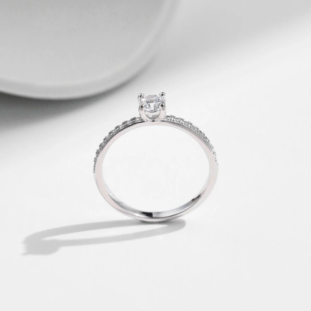 Luna Glow - S925 Zilveren Moissanite Cocktail Ring Dames 0.3CT