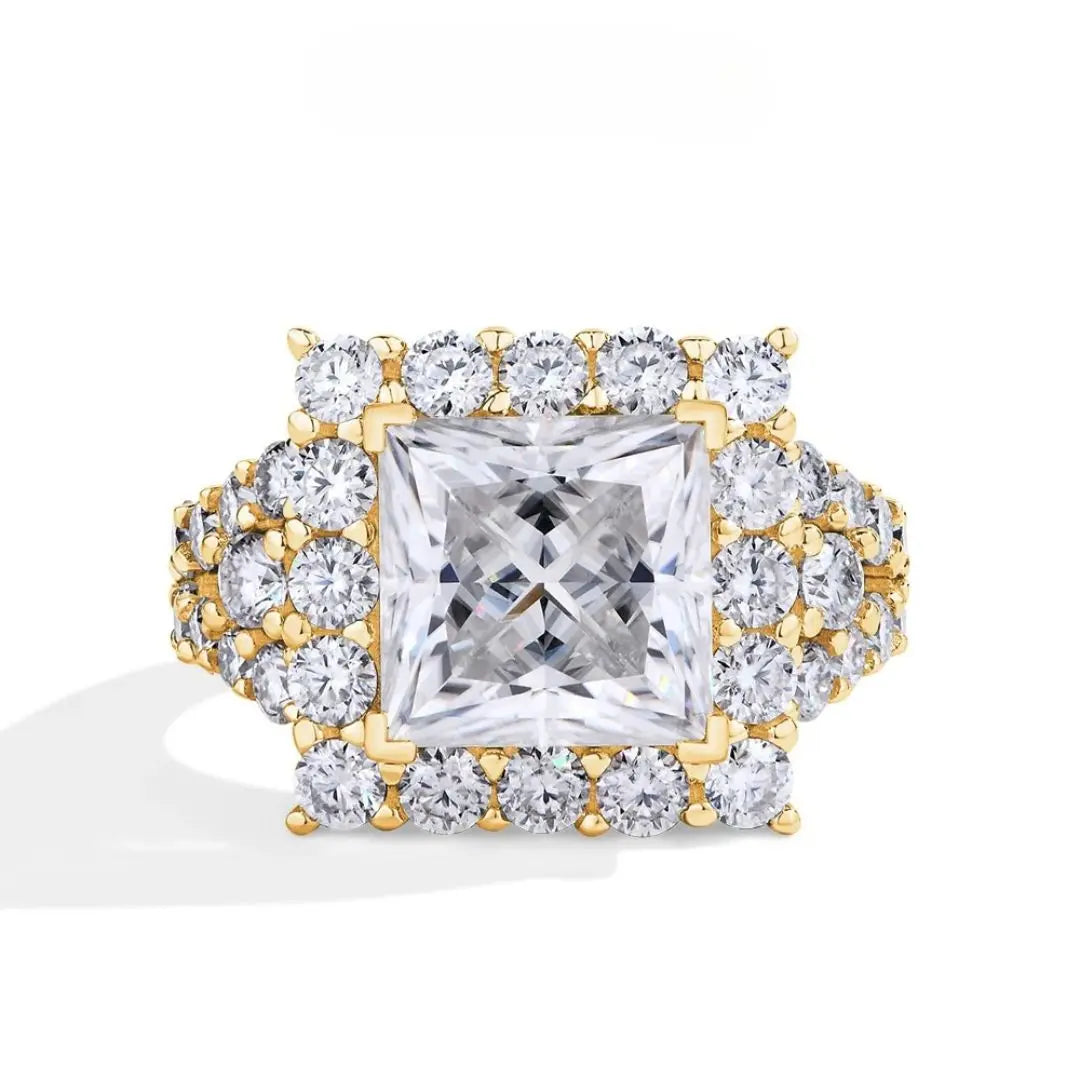 Royal Radiance - Bulky Moissanite Ring met Goldplating Amora Maison