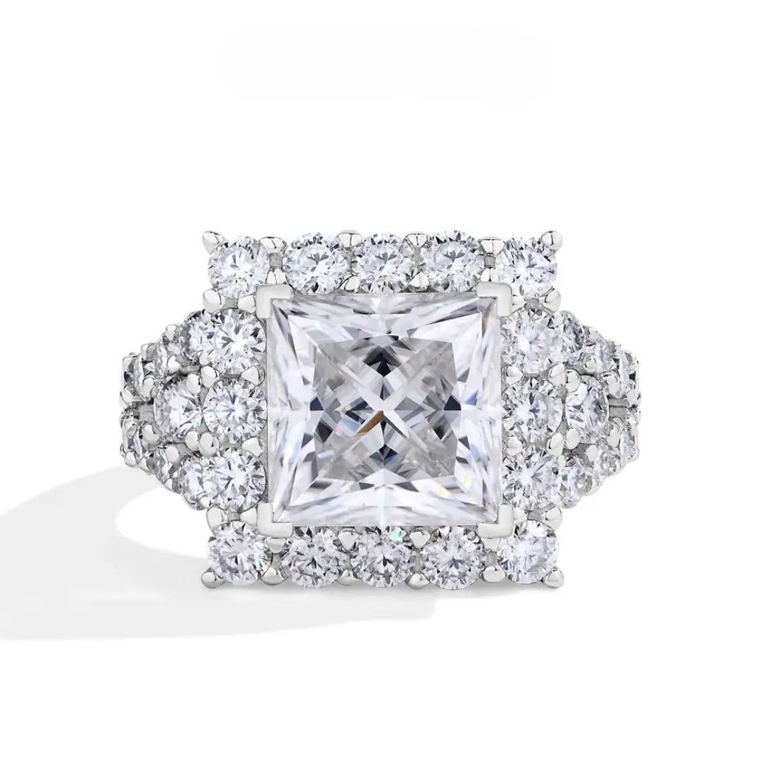 Royal Radiance - Bulky Moissanite Ring met Goldplating Amora Maison